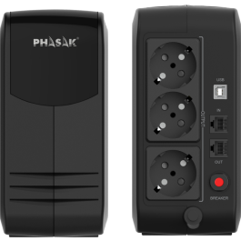 Phasak PH 9499 SAI Línea Interactiva Smart Lite 950VA/570W 3 Salidas Torre para PC Gaming y APFC