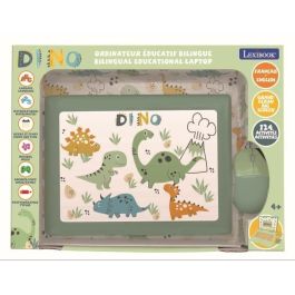 Lexibook LEX3380743108001 Ordenador educativo bilingüe Dinosaurio, 124 actividades (EN/FR)