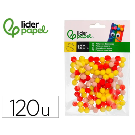 Liderpapel Pompones de Colores Manualidades Tonalidades Cálidas Bolsa 120 Unidades 1 cm Precio: 1.49999949. SKU: B1EVTKPTTY