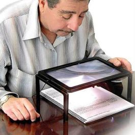 Benson Lupa de lectura con 4 leds, 3 aumentos, plástico, para libros, revistas y mapas, 27x20x2cm