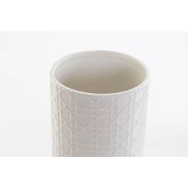 DKD Home Decor Jarrón Blanco 10x10x22 cm Cerámica Ambiente Scandi Colección Outing (2 Unidades)