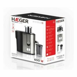 LICUADORA HAEGER MINI JUICER 600W - 2 VELOCIDADES - SISTEMA ANTIGOTEO - DEPOSITO PULPA 1.3L - VASO PARA ZUMO 450ML - CUERPO ACERO INOX