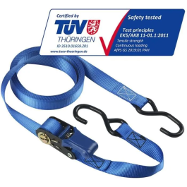 Master Lock 4367EURDAT Kit de 4 Correas de Amarre con Ganchos y Trinquete, 5m x 25mm, Azul