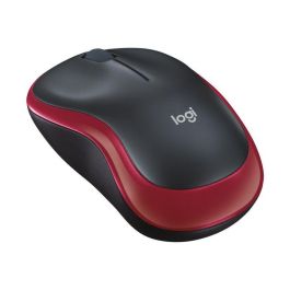 Logitech M185 Ratón Inalámbrico RF Plug-and-Play Rojo con Nano Receptor USB, Ergonómico, Fiable, Batería 1 Año