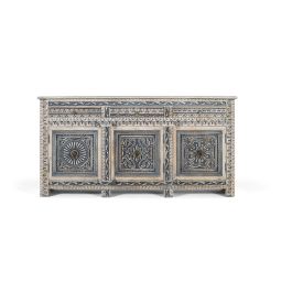 GINER Y COLOMER Aparador con 3 Cajones y 4 Puertas en Madera de Mango Blanco y Azul Precio: 1778.6879. SKU: B1HAGL9HFL