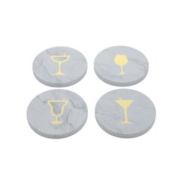 DKD Home Decor Posavasos Glam de Mármol y Latón Natural Blanco para Cocktail 10x1x10 cm Set de 4 piezas (2 Unidades) Precio: 19.49999942. SKU: B1JNXX9APW