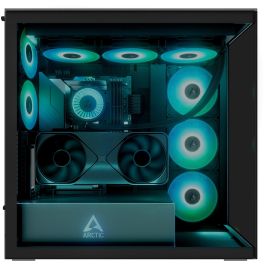ARCTIC Xtender Black - Caja PC con ventana y soporte GPU vertical