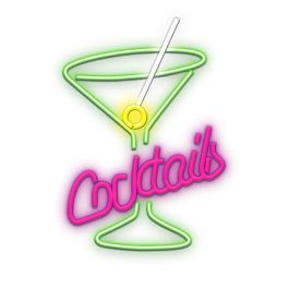 Forever Lámpara Neon Plexi LED Cocktails con regulador de intensidad, varios colores - Rosa, Verde