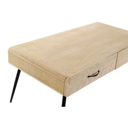 Mesa de Centro DKD Home Decor Negro Multicolor Cobre Natural Metal Madera de Paulonia Madera MDF 100 x 52 x 42,5 cm 100 x 52 x 7