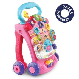 Vtech Andador Comienzandar 2 en 1 Rosa con Patas Plegables, Panel Extraíble, Luces y Sonidos
