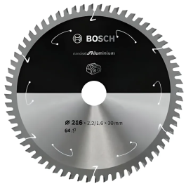 Bosch Hoja de Sierra Circular Profesional 216x30x2.2mm 64 Dientes para Aluminio y Metales No Ferrosos Precio: 71.49999989. SKU: B1JBF8FLSK