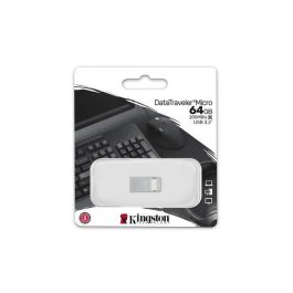 Kingston DataTraveler Micro 64GB USB 3.2 Gen 1 de Metal, Pendrive Ultra-pequeño con 200MB/s de Lectura y Diseño Plug-and-Stay