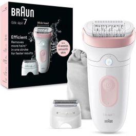 Depiladora eléctrica - BRAUN - Silk-épil 7 - Depilación fácil - Piel suave y duradera - 7-030 - Blanco / Rosa Precio: 115.49999945. SKU: B129LVRSHJ