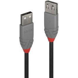 Lindy Cable de Extensión USB 2.0 Tipo A 2m Anthra Line para Instalaciones AV/IT Profesionales - Doble Apantallamiento, 480Mbps
