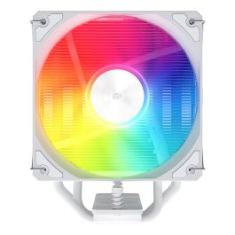 FSP NP5-WA Refrigerador de aire para CPU, 4 tubos de calor, LED multicolor, ventilador 120mm, compatibilidad AMD AM5/AM4 Intel LGA 1851/1700/1200, Blanco