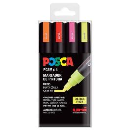 POSCA Pc-5M-4C Marcador No Permanente 1.8 mm-2.5 mm, Tinta Base Agua, Colores Surtidos Fluor, Estuche 4U Precio: 10.69000031. SKU: B185RFKAF3
