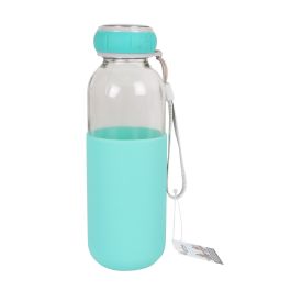 Bewinner Botella de Agua Fabricada en Vidrio y Silicona, con Tapa de Silicona, 400 ml de Capacidad, 7 x 7 x 19.8 cm (12 Unidades) Bewinner Botella de Agua Fabricada en Vidrio y Silicona, con Tapa de Silicona, 400 ml de Capacidad, 7 x 7 x 19.8 cm (12 Unidades)