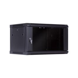 MicroConnect Armario mural de 19" 6HU, Fondo 450mm, Negro, de acero con puerta de cristal templado. Montado. Precio: 101.50000058. SKU: S7812454