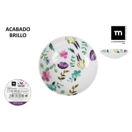 La Mediterranea Plato Hondo de Melamina Sakura, Brillante, Color Rosa, Diámetro 21 cm, Profundidad 5.3 cm, Plato Sopa o Postre (24 Unidades)