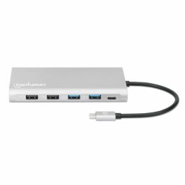 MANHATTAN 12-en-1 Docking Station USB-C con 3xHDMI, 4xUSB, DisplayPort y RJ45