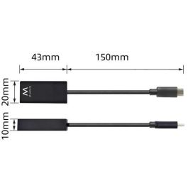 Ewent EW9823 Adaptador USB Tipo C a HDMI Tipo A 0.15 m Negro