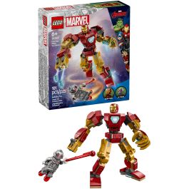 LEGO 76307 Armadura Robótica de Iron Man vs. Ultrón Set LEGO Marvel Construible con 2 Minifiguras y Cañón Disparador Edad +6 Años