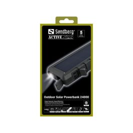 Sandberg Outdoor Solar Powerbank 24000 mAh Impermeable Resistente USB-C QC 3.0 Carga Rápida para Smartphone y Dispositivos