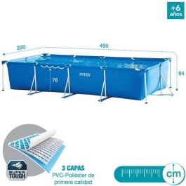 Intex Piscina Rectangular con Estructura Metálica 450x220x84cm con Bomba de Filtración para Jardín