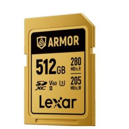 Lexar Tarjeta SDXC Profesional Armor Gold 512GB UHS-II U3 V60 C10, Hasta 280MB/s Lectura, 210MB/s Escritura, IP68, Acero Inoxidable LSDAMGL512G-RNNNG Precio: 203.49999978. SKU: B19N65M5LE