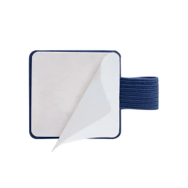 Antartik Portabolígrafo Autoadhesivo para Cuaderno, Elástico Ajustable hasta 15mm, Color Azul Marino, 40x40 mm