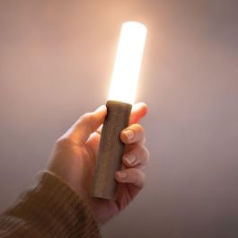 Edm Lámpara de Pared Recargable LED 1W 60lm 3000K con Imán, Apariencia Madera, USB