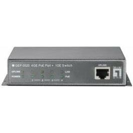LevelOne GEP-0520 Switch Gigabit Ethernet de 5 puertos 4xPoE+ 61.6W 802.3af para red local