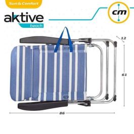 Silla playa plegable aluminio mykonos 5 posiciones 61x63x93 cm con asa. Silla playa plegable aluminio mykonos 5 posiciones 61x63x93 cm con asa.