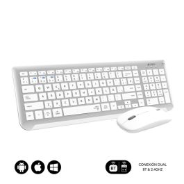 Teclado y Ratón Inalámbrico Subblim Combo Dual Prestige Extendido/ Blanco y Plata Teclado y Ratón Inalámbrico Subblim Combo Dual Prestige Extendido/ Blanco y Plata