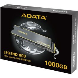 ADATA ALEG-800-1000GCS SSD M.2 1TB PCI-E NVMe Gen4 Legend 800 | Lectura 3500 MB/s, Escritura 2200 MB/s para PC/Portátil