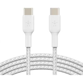 Belkin Cable USB-C a USB-C 2.0 Trenzado, 1m, Blanco, Doble Pack Precio: 51.68999968. SKU: B18FHM2B78