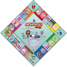Winning Moves WIN5036905056748 Juego de Mesa Monopoly Junior Gabby y la Casa Mágica Versión Infantil La Casa de Muñecas de Gabby