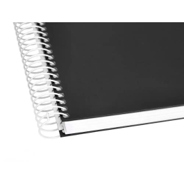 Liderpapel Cuaderno espiral A4 Crafty tapa forrada 80 hojas 90gr cuadro 4mm con margen color negro