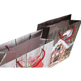 DKD Home Decor Bolsa Navidad Alpina Natural Multicolor Papel 10 x 23 x 18 cm (12 Unidades)