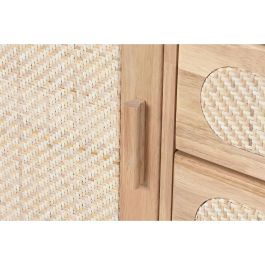 Aparador Home ESPRIT Natural Metal Ratán Madera de caucho 73,5 x 35 x 78 cm
