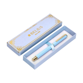 Belius Macaron Bliss Boligrafo Forma Hexagonal Celeste y Dorado Tinta Azul Punta 0.8 mm