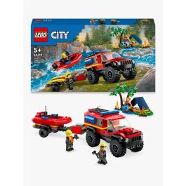 LEGO 60412 City Camión Bomberos 4x4 con Barco Rescate para niños de 5+ años - 301 piezas