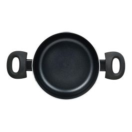 San Ignacio Cacerola Experto Aluminio Prensado con Tapa de Cristal, Inducción, Antiadherente Negro, Exterior Verde, Ø28x12 cm