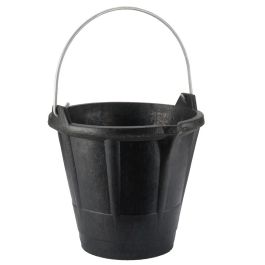 Cubo industrial 12 l de caucho resistente negro, con asa metálica. Precio: 17.5899999. SKU: B15Z6J7S34