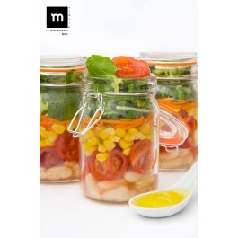 Tarro Hermético de Vidrio con Cierre Clip 250 ml - La Mediterranea (36 Unidades) Tarro Hermético de Vidrio con Cierre Clip 250 ml - La Mediterranea (36 Unidades)
