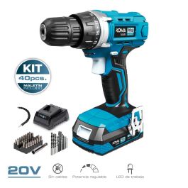 Koma Tools Taladro Atornillador 20V con 40 Accesorios, Batería y Cargador, Maletín Incluido - Pro Series Precio: 87.5000005. SKU: B1EZEQMNV7