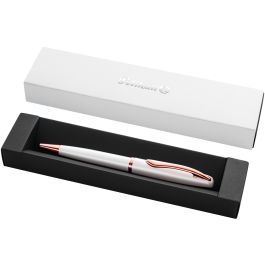 Pelikan K36 Bolígrafo Jazz Noble Elegance Perla Blanco con Mecanismo de Giro, Tinta Azul, Punta Media, Recargable