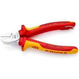 Knipex 70 06 160 T Alicates de Corte Diagonal, 4mm, Acero Cromo Vanadio, Plástico, Protección contra Caídas, Rojo/Amarillo