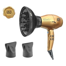 Parlux Alyon MagicSense Set Secador de Pelo Profesional Dorado con Difusor, 2 Boquillas, AIR IONIZER TECH y HFS