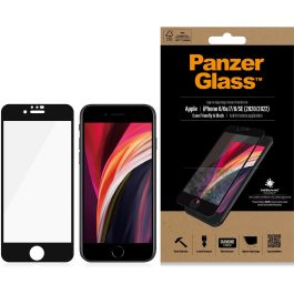 PanzerGlass E2E CF. Black Protector de Pantalla para iPhone 6/7/8/SE 2020/2022 Transparente, Antibacteriano, Anti-arañazos y Anti-golpes